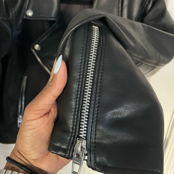 BLANK NYC Black Moto Zip Jacket Sz L - Picture 4 of 7